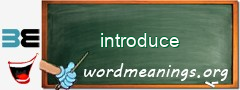 WordMeaning blackboard for introduce